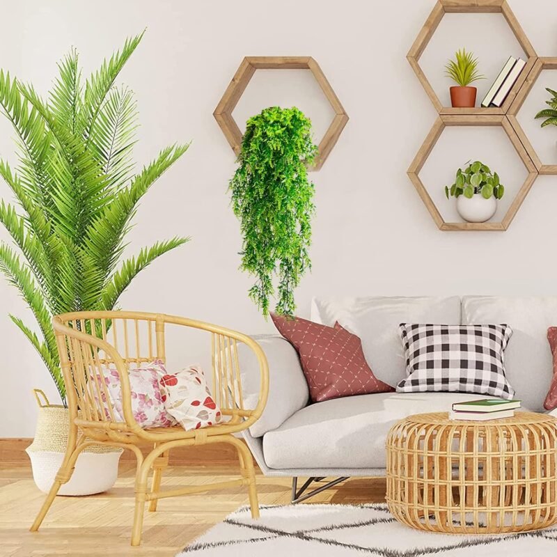 2 Piezas Plantas Artificiales Colgantes, Fake Plants, Plantas Artificiales Exterior, Adecuado para La Pared Casa HabitacióN JardíN Interior DecoracióN Al Aire Libre En Todas Las Estaciones - Imagen 4