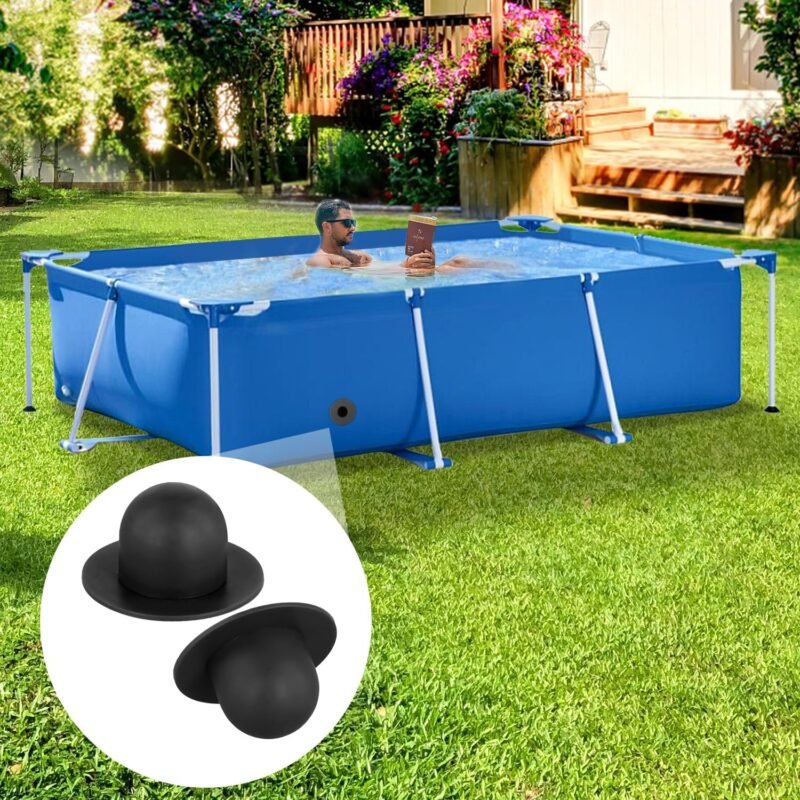 2 Tapones de Repuesto para Piscina sobre el Suelo, Tapón de Pared para Piscina Tapón de Agujero para Filtro de Bomba Compatible con Intex y Bestway 28270 28271 28272 28273 26700 (Negro) - Imagen 3