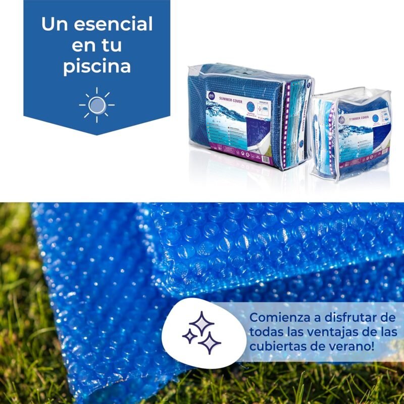 Gre CPROV505 - Cobertor de Verano para Piscina Ovalada de 500 x 300 cms, Color Azul - Imagen 8