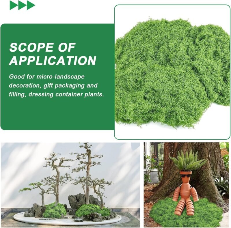 Musgo Artificial Decoracion 100g Musgo Artificial Musgo Natural Preservado Plantas Artificiales Simulación de Musgo Musgo Conservado Decorativo para Musgo，para Manualidades（Verde Claro） - Imagen 5