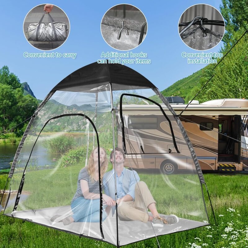 Tienda de campaña transparente, resistente al frío, PVC transparente, toldo de PVC, carpa para 1/2 personas para jardín, patio trasero, césped (A) - Imagen 4