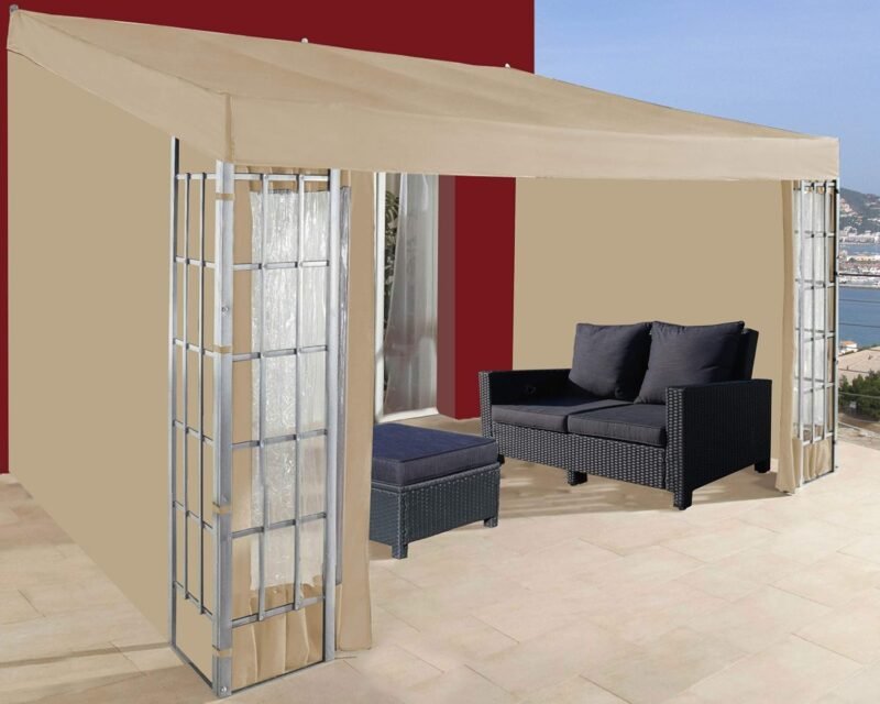 Quick Star 3 Paneles Laterales para cenadores, 3 x 4 m, Color Arena Beige - Imagen 4