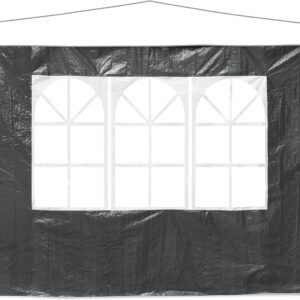 Relaxdays Set 2 Paneles Laterales Carpa, 2x3 m, Cortinas Cenador, con Ventana, Impermeables, Lonas Cierre Pérgola, Gris - Imagen 6