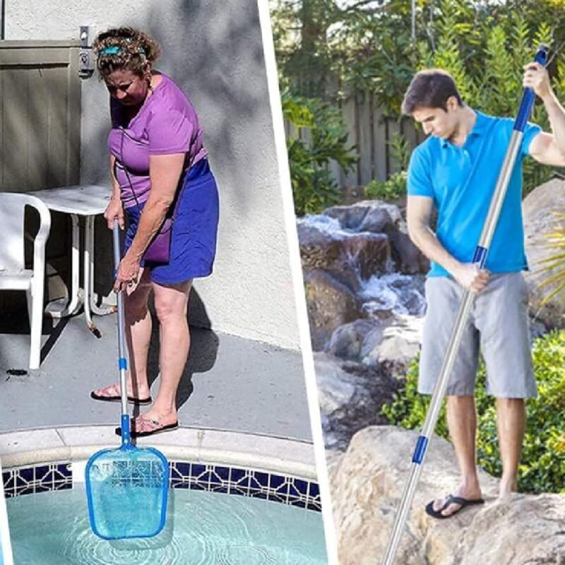 160CM Red De Limpieza De Hojas De Piscina Recogedor Hojas Piscina Skimmer De Malla Fina Pool Net Leaf Skimmer para Piscina, Spas, Estanques, Parque Acuatico - Imagen 5