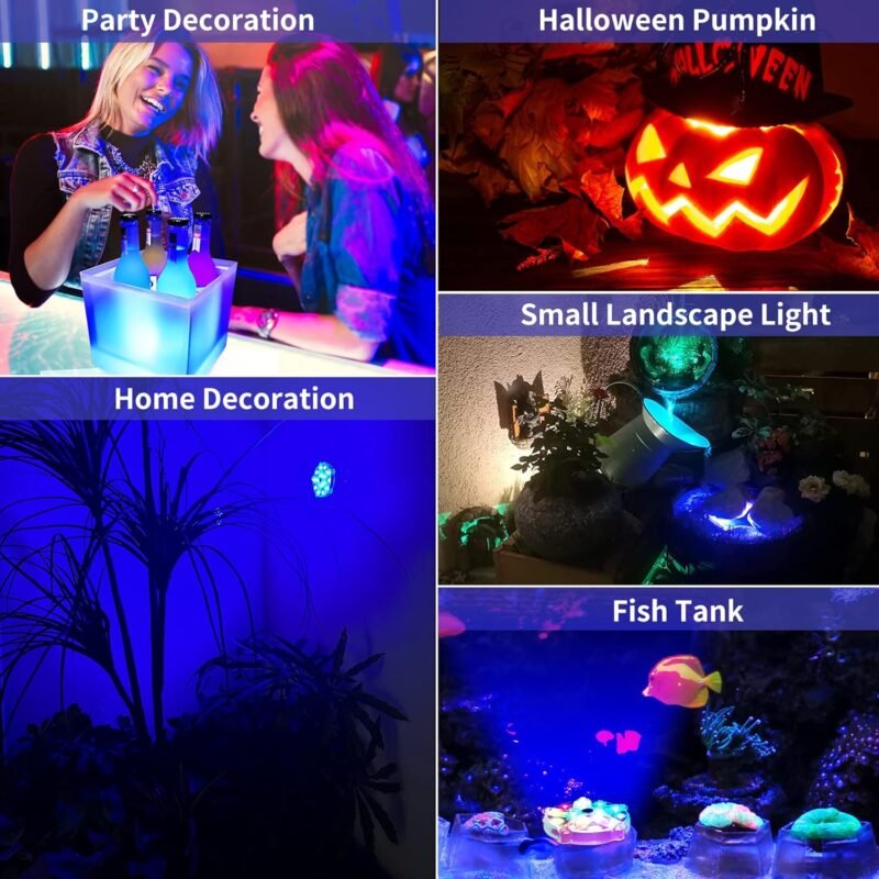 DeeprBlu Luz Sumergible Bañera, Luz Spa Recargables que Cambian de Color Luz para Piscina Bajo Agua, Luces Piscina Sumergibles, Luces Flotantes para Piscinas con Imán/Ventosas, Luces LED para Spa - Imagen 7