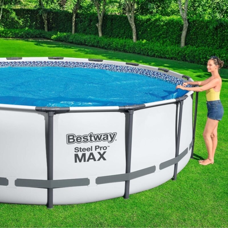 BESTWAY Cobertor Solar Redondo Ø356 cm para Piscinas Redondas de Ø366 cm Azul - Imagen 2