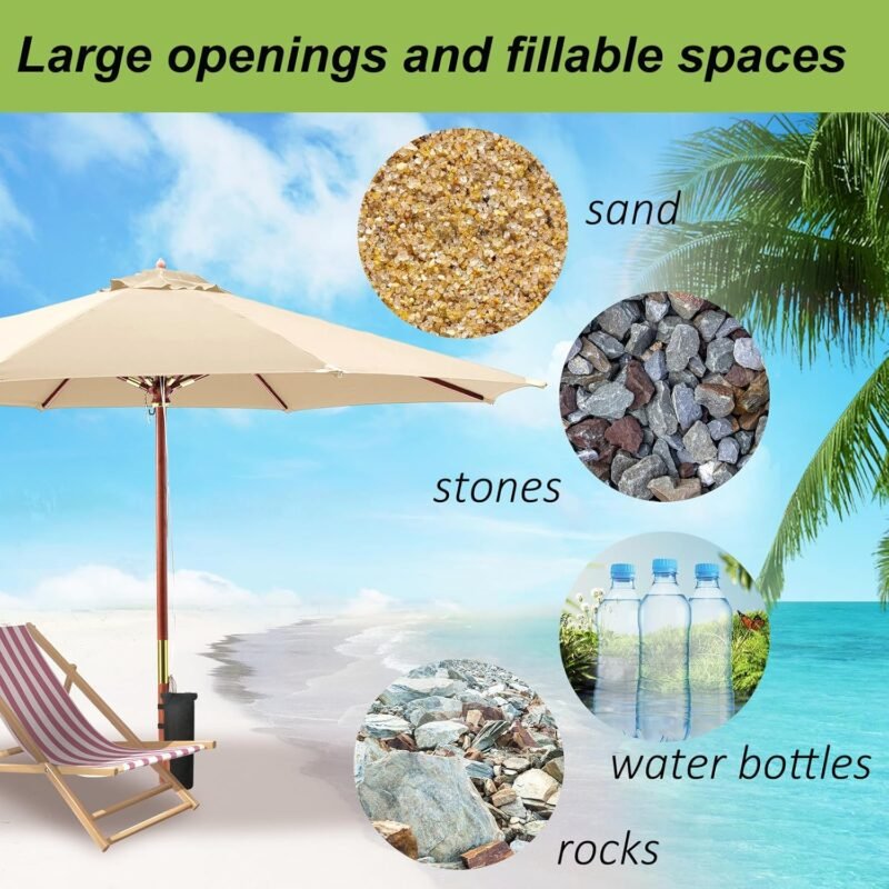 4 pesos de saco de arena, bolsa de peso plegable portátil para cenador, bolsas de arena de tela Oxford resistente, cenador desplegable, cenador de jardín, sombrilla de patio, refugio de barbacoa, - Imagen 4