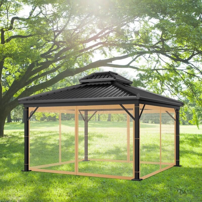 2023 - Red Mo-squito de repuesto universal de 4 paneles con cremallera impermeable (12 x 12 pies, marrón) - Imagen 5