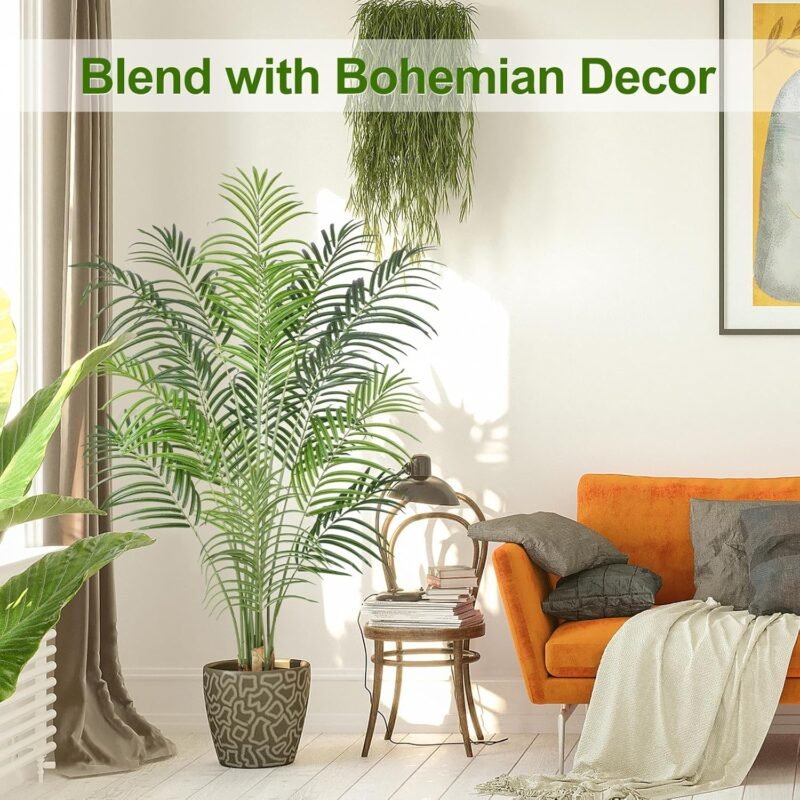 Keeplush Planta Artificial Areca Palmera Grande 170 cm Arbol Artificial Interior y Exterior Plantas Artificiales Decorativas Salon Dormitorio Balcón Decoracion Hogar Moderno (1 Pack) - Imagen 3