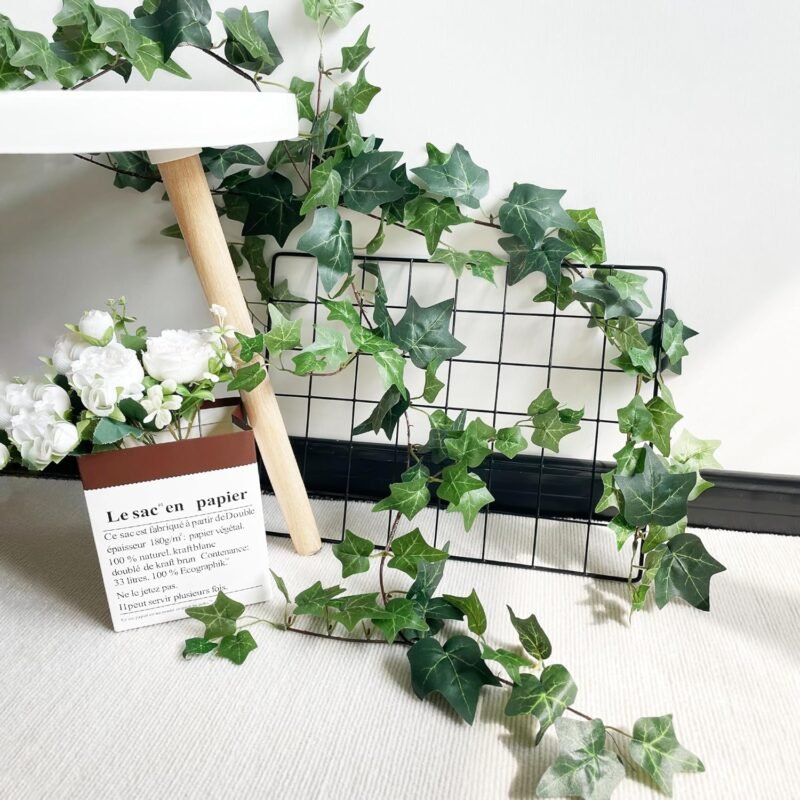 TINA 3Pcs 1.8m Plantas de Hiedra Artificial Enredaderas Artificiales Guirnaldas de Hiedra Artificial Plantas Decorativas Colgantes de Hojas de Hiedra para Interiores y Exteriores Balcón Paredes - Imagen 3