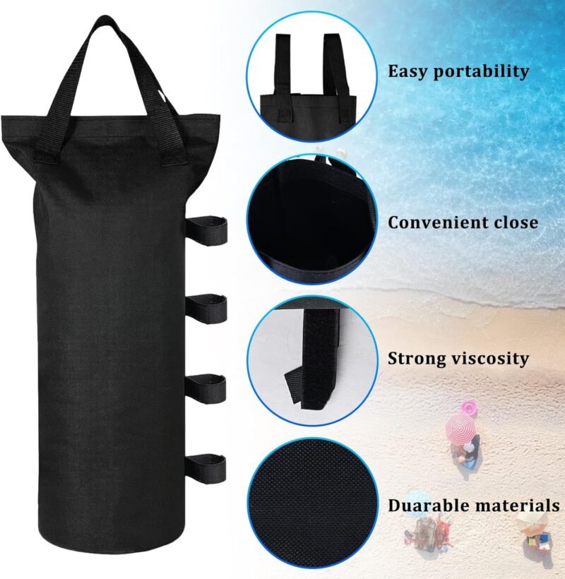 Pesos para Carpa, Bolsa De Peso, 4 Pesos para Cenador, Saco De Arena 600d Oxford, Sacos De Lastre De Arena con Cinturón Largo, Bolsas De Arena para Bolsas De De Equilibrio para Paraguas De Patio - Imagen 6