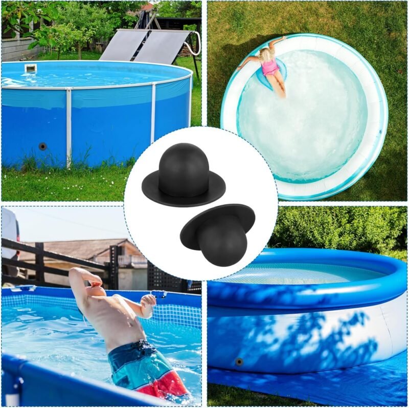 2 Tapones de Repuesto para Piscina sobre el Suelo, Tapón de Pared para Piscina Tapón de Agujero para Filtro de Bomba Compatible con Intex y Bestway 28270 28271 28272 28273 26700 (Negro) - Imagen 7