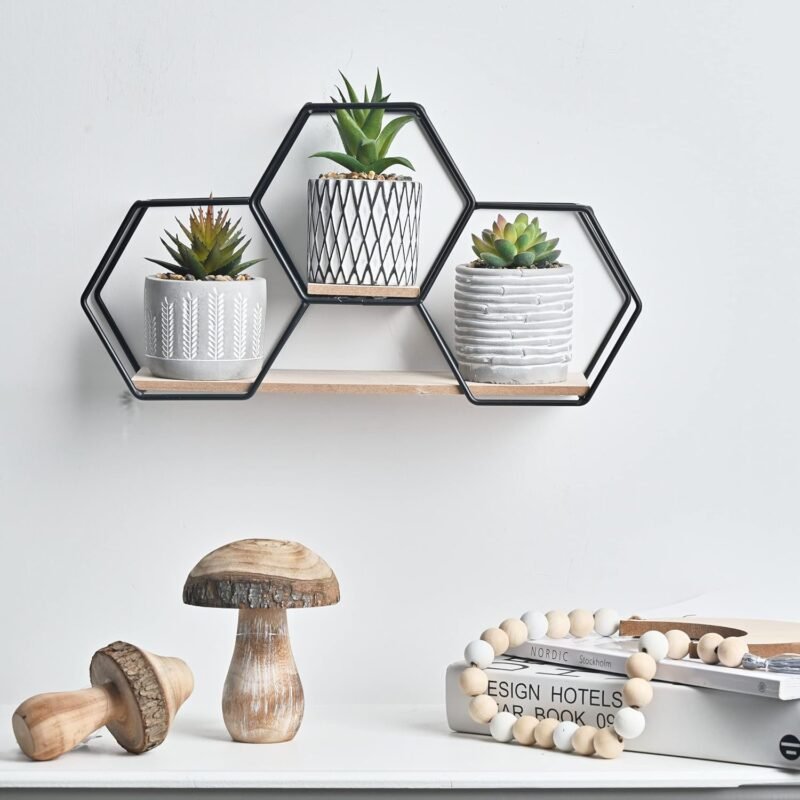 TERESA'S COLLECTIONS Planta Artificial con Maceta, Juego de 3 Plantas Suculentas Artificiales como Decoración para el hHogar y la Oficina, Macetas para Flores, Regalos - Imagen 2