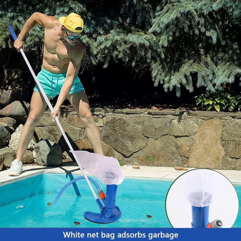 Aspirador de Piscina Portátil Aspiradora de Piso de Piscina Cepillo de Piscina con Bolsa de Malla Manual Accesorios de Limpieza de Piscinas para Piscinas Estanques y Fuentes - Imagen 6