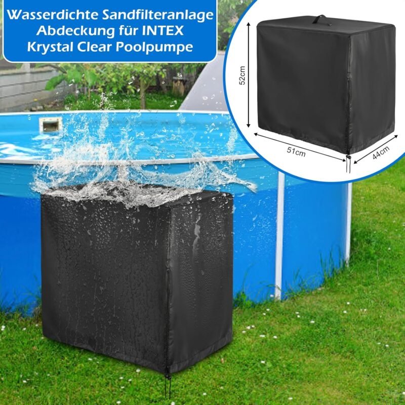 Cubierta impermeable para filtro de arena INTEX Krystal Clear, bomba de filtro de arena para piscina, cubierta para sistema de filtro de arena (51 x 44 x 52 cm) - Imagen 2
