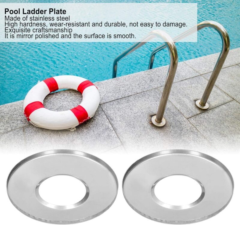 Placa de Cubierta Escalera Piscina, Anillas para Escalera de Piscina, Anillas Piscina Escalera, Placa Cubierta Escalera Piscina, Tapa Repuesto para MecáNica Piscina Acero Inoxidable Adecuado 4,3 cm - Imagen 4
