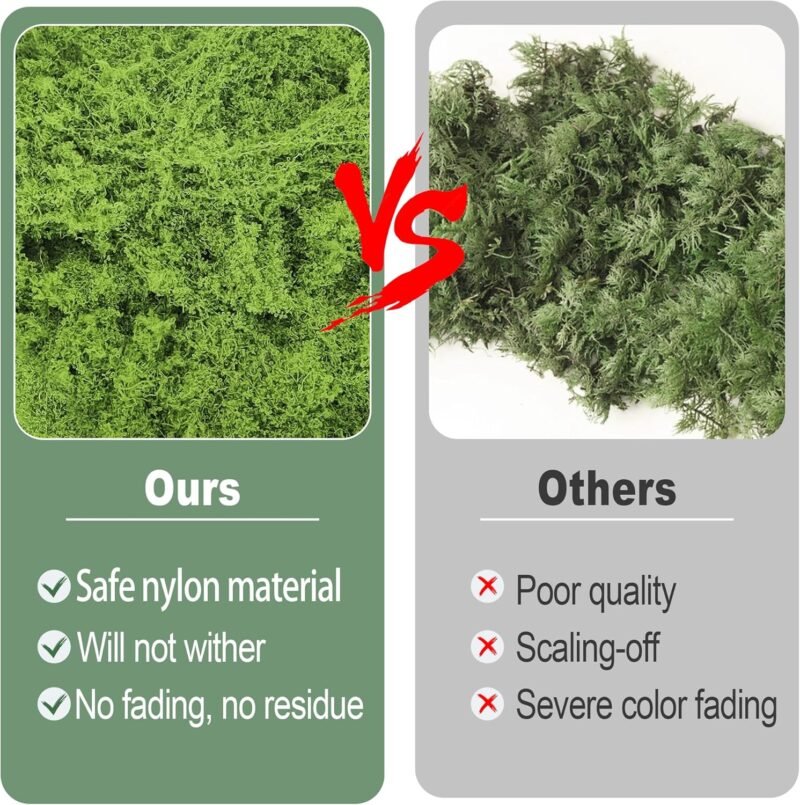 ROLLWAY Musgo Artificial Decoracion 150g Simulación de Musgo Planta Verde Artificial Maualidades Simulación Césped Artificial Musgo para decoración de manualidades Jardines Eternos (verde claro) - Imagen 7