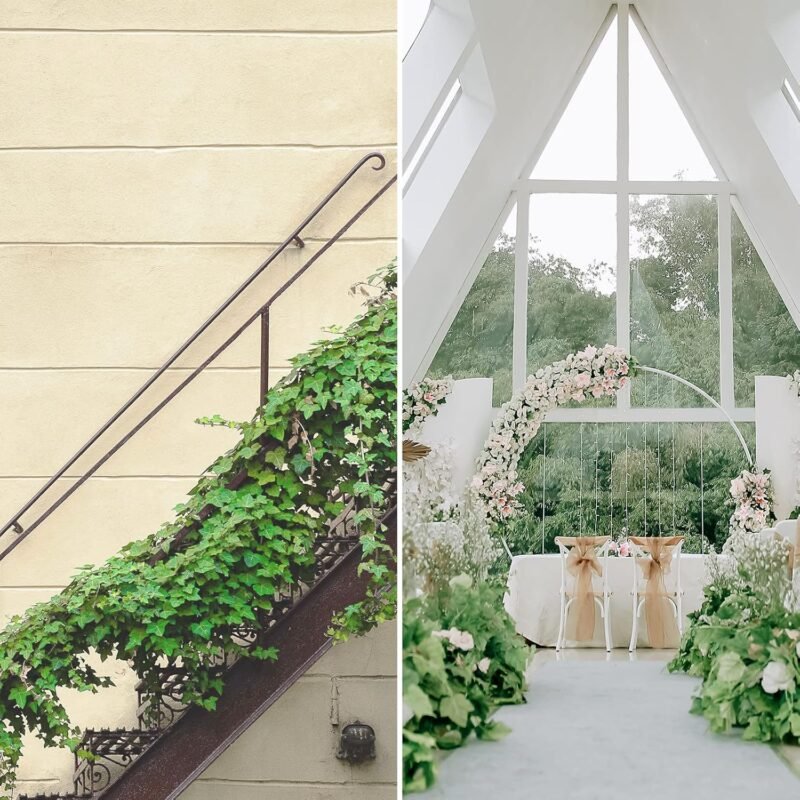 Noa Home Deco Plantas Hiedra Artificial Enredaderas Artificiales, 12 Piezas, Colgantes Decoración Hojas Follaje Falsas Interior Exterior (2.2M, con Bridas de Cables) - Imagen 4