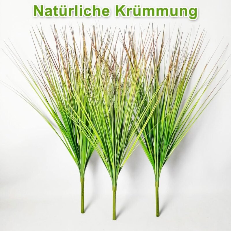 TNSLAND 12 Pezzi Plantas Artificiales Hierba Artificial Exterior Césped Artificial Exterior Hierba de Trigo Protección UV Plantas Artificiales Exterior Césped Decorativo de Jardín - Imagen 4