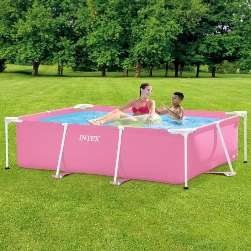 Intex 55256 - Piscina Desmontable Small Frame Familiar Rosa 220x150x60cm, Capacidad 1.662 litros, Piscina Desmontable, Infantil, Rectangular para niños - Imagen 2