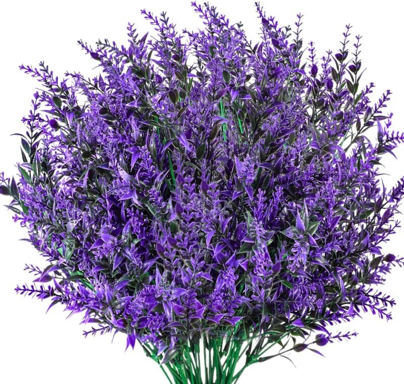 Xiaomoyu 6 Pcs Flores Artificiales de Lavanda, Ramo de Lavanda, Planta Lavanda Decorativas, Flores Artificiales para Exterior, Intérieure, Decoración, Jardín, Fiesta, Boda - Morado