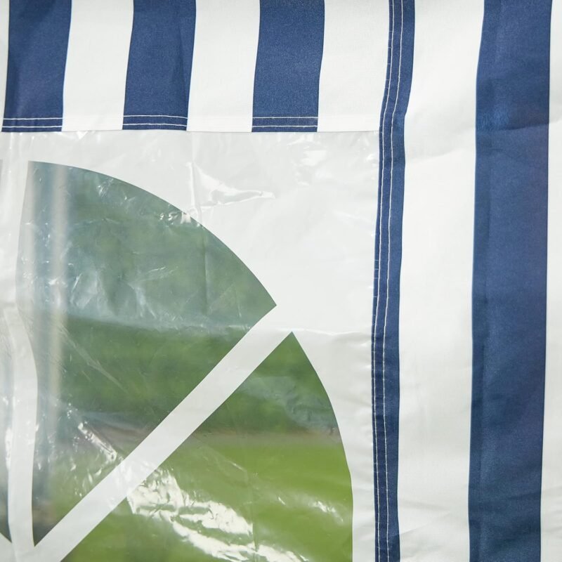 Relaxdays Laterales Carpa 3x4m, Set de 3, Impermeables, Cerramientos con Cierre de Contacto, Poliéster, Azul y Blanco, 200 x 400 x 0.1 cm - Imagen 7
