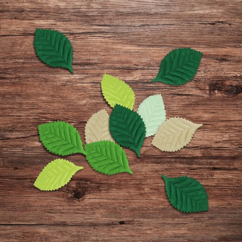 Cyrank 200 Piezas de Hojas Artificiales, Hojas Mixtas, Hojas Verdes para Manualidades, Hojas Florales, Hojas de Rosas Falsas, Hojas Artificiales Mixtas para Manualidades DIY - Imagen 8