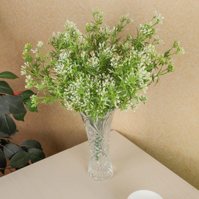 BELLE VOUS Juego de 6 Plantas de Plastico Plantas Artificiales Decorativas para Interior Exterior - Flores Pearl Grass para el Hogar, Jardín, Cesta Colgante, Arbustos, Coronas de Bodas y Oficinas - Imagen 4