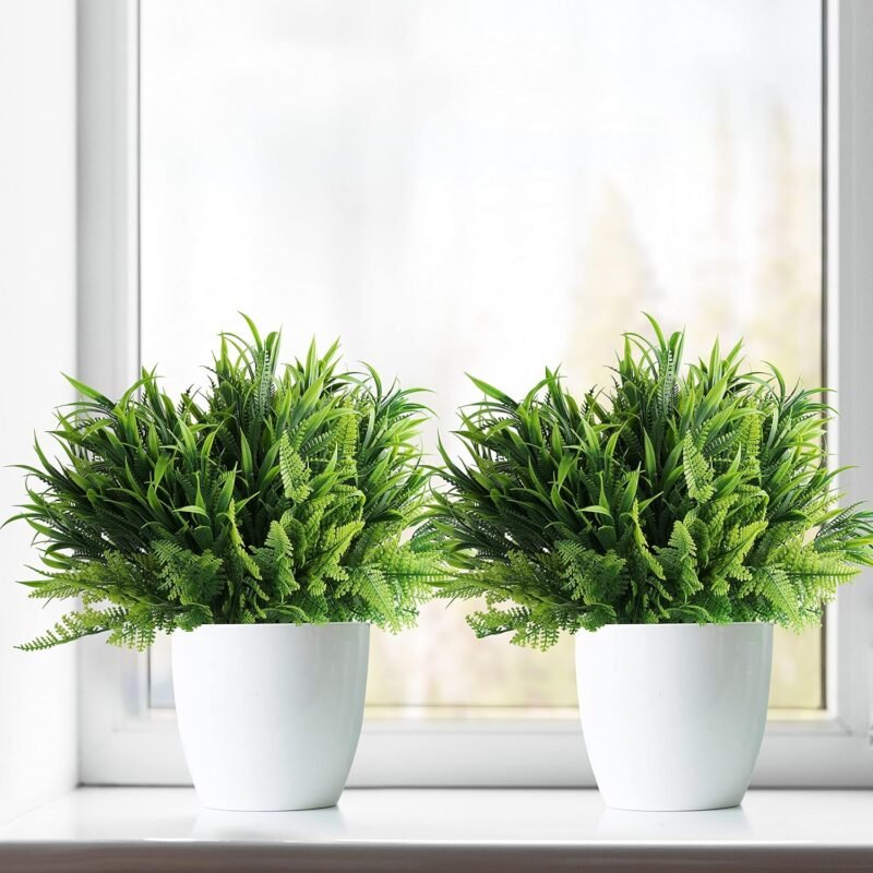 BELLE VOUS Plantas de Plastico Verdes (Pack de 6) Plantas Artificiales Decorativas para Interior/Exterior Colgantes - Follaje Hojas Verdes Artificiales, Hogar, Jardín, Cesta Colgante, Bodas, Oficina - Imagen 5