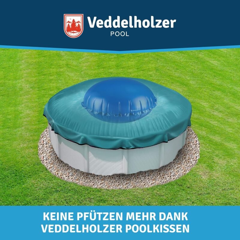 Veddelholzer Cojín redondo XXL de 2 m de diámetro para piscina, incluye cuerda de fijación de 6 m y kit de reparación, cojín de aire para cubierta de piscina. Accesorio de piscina perfecto para cubrir - Imagen 7