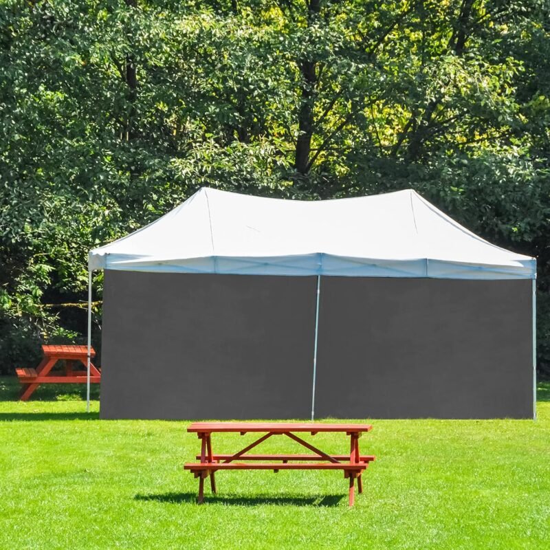Relaxdays Pavillon Seitenteile Laterales de Carpa, 2, Paredes Cenador, 2 x 3 m, Impermeables, Paneles sin Ventanas, Plástico, Gris, Set de 3 - Imagen 2