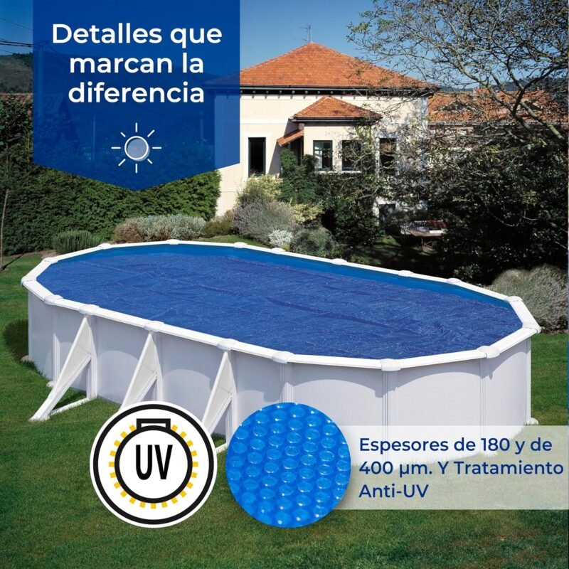 Gre CPROV505 - Cobertor de Verano para Piscina Ovalada de 500 x 300 cms, Color Azul - Imagen 7
