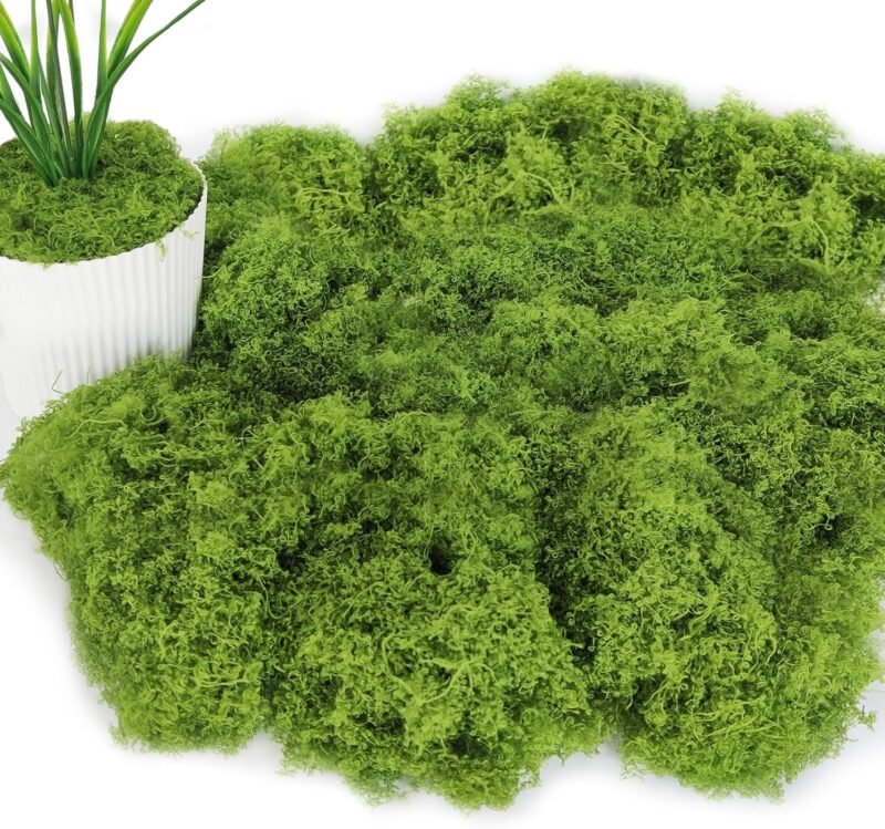 ROLLWAY Musgo Artificial Decoracion 150g Simulación de Musgo Planta Verde Artificial Maualidades Simulación Césped Artificial Musgo para decoración de manualidades Jardines Eternos (verde claro)
