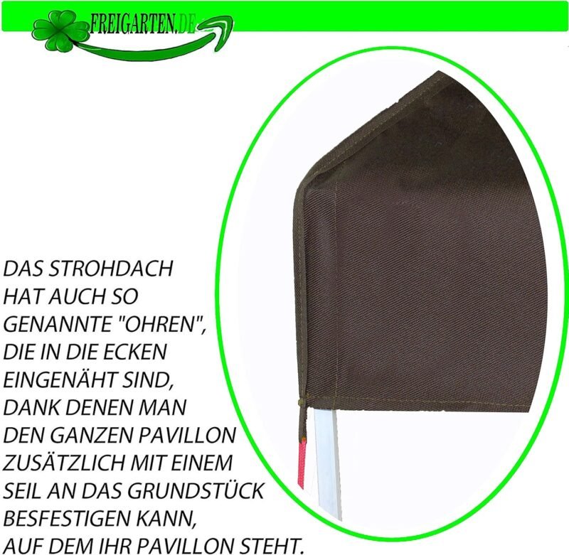 freigarten.de Techo de repuesto para cenador de 3 x 3 m, resistente al agua. Material: PVC suave de Panamá de 370 g/m², extrafuerte, modelo 2 (marrón) - Imagen 3