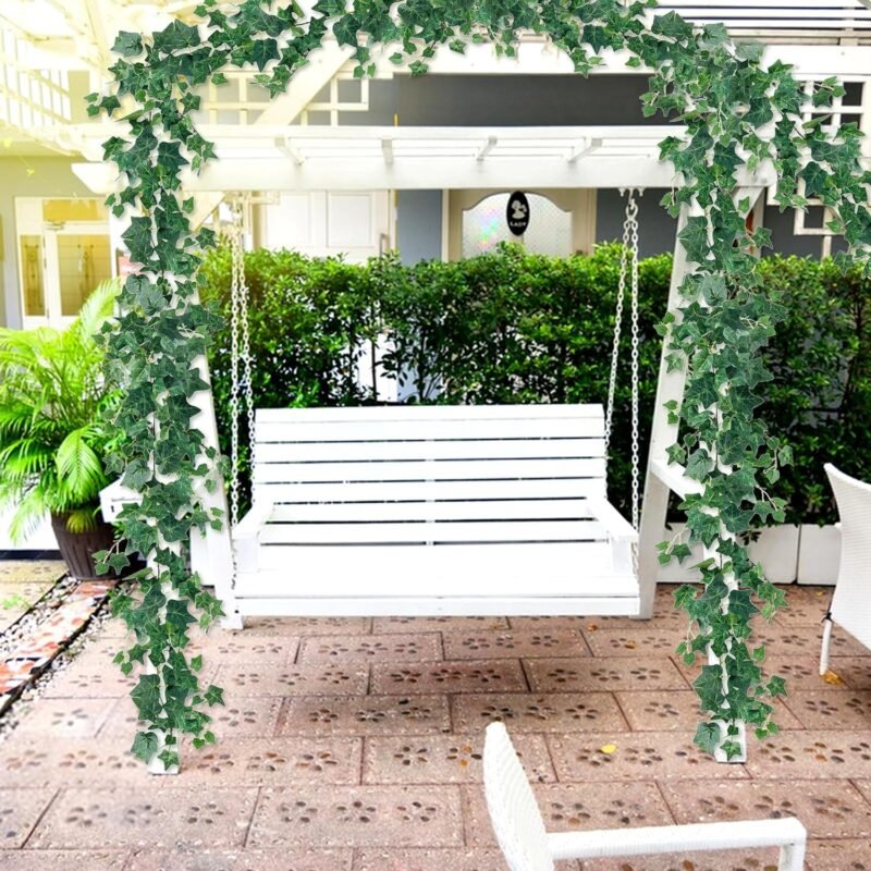 TINA 3Pcs 1.8m Plantas de Hiedra Artificial Enredaderas Artificiales Guirnaldas de Hiedra Artificial Plantas Decorativas Colgantes de Hojas de Hiedra para Interiores y Exteriores Balcón Paredes - Imagen 7