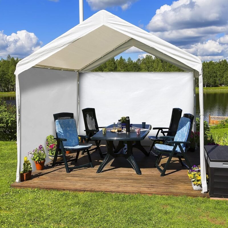Relaxdays Laterales de Carpa, Set de 2, Paredes Cenador, 3 x 2 m, Hidrófugos, Cortinas sin Ventanas, Plástico, Blancos - Imagen 2