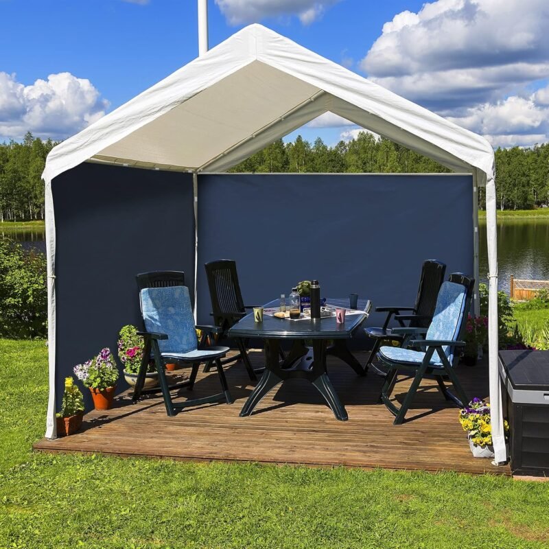 Relaxdays Pavillon Seitenteile Set de 2 Paneles Laterales Carpa, Cortinas Cenador, 3x2 m, Impermeables, sin Ventanas, Plástico, Azul Oscuro - Imagen 2